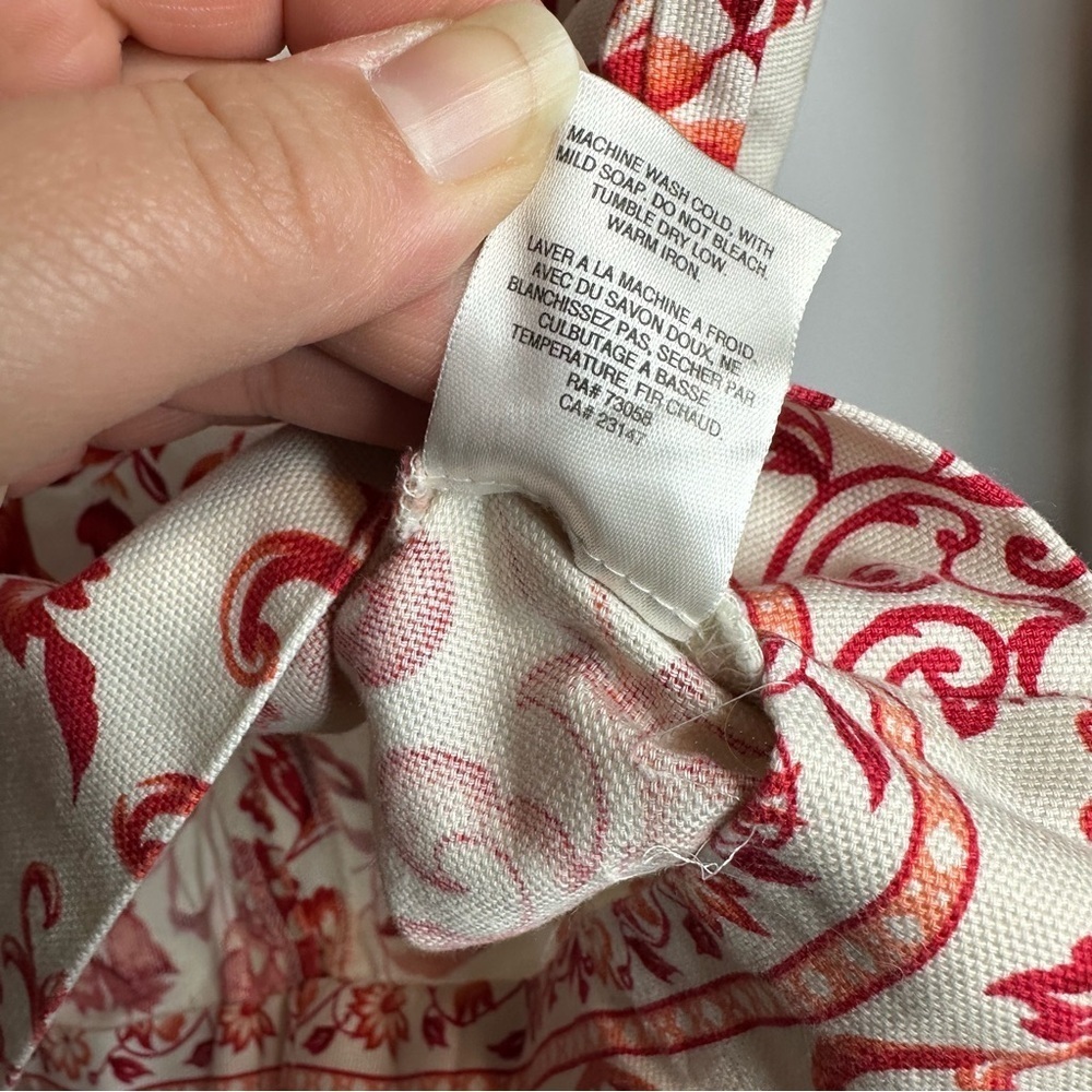 Talbots Skirt Womens Sz 2 Petites Orange Floral Cream Pencil Career - Picture 7 of 9